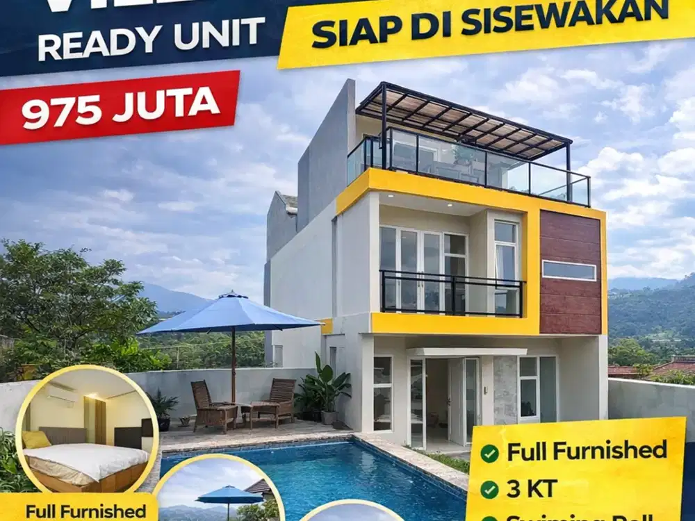 Villa ready siap disewakan kota batu malang, 3 menit Jatim Park 3
