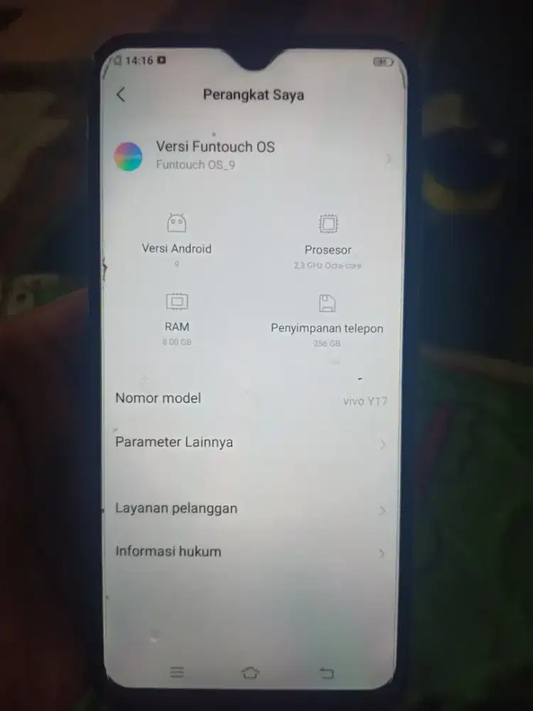 Vivo y17 ram hp ajah