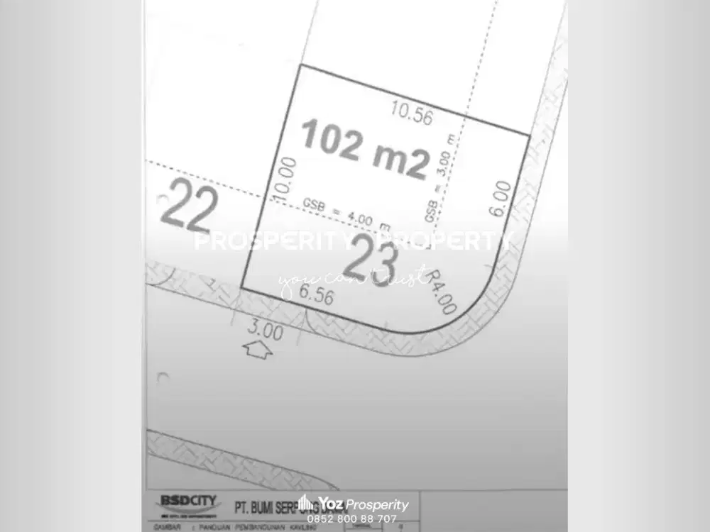Tanah Kavling Hoek Hook di Cluster Azura Kawasan Vanya Park BSD City