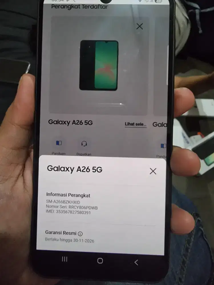 Jual hp sebulan pakai Samsung A26 5g 8/256 likenew free ADAPTOR n case