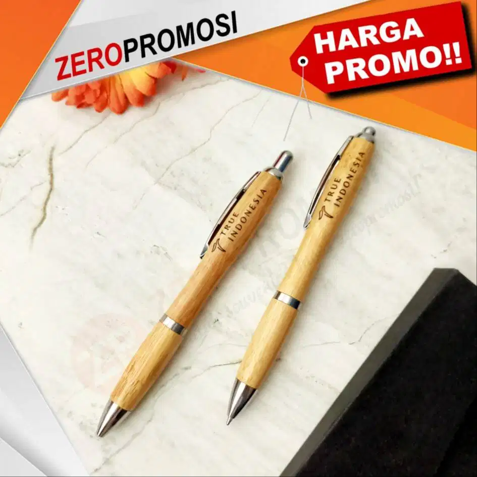 Souvenir Ballpen Kayu Premium Pulpen Cetek PK-02 Custom Logo