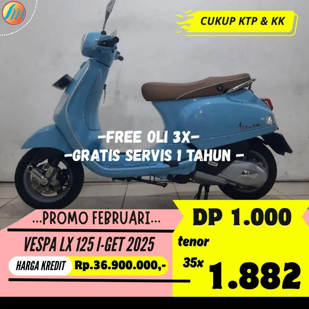 VESPA LX 125 I-GET 2025 DP CUKUP 1JUTA ANGSURAN TERJANGKAU BERGARANSI