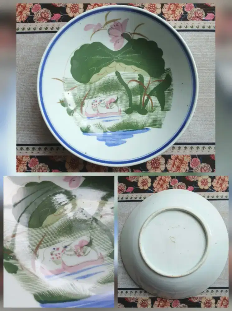 Mangkuk koleksi keramik lukisan angsa, kolpri