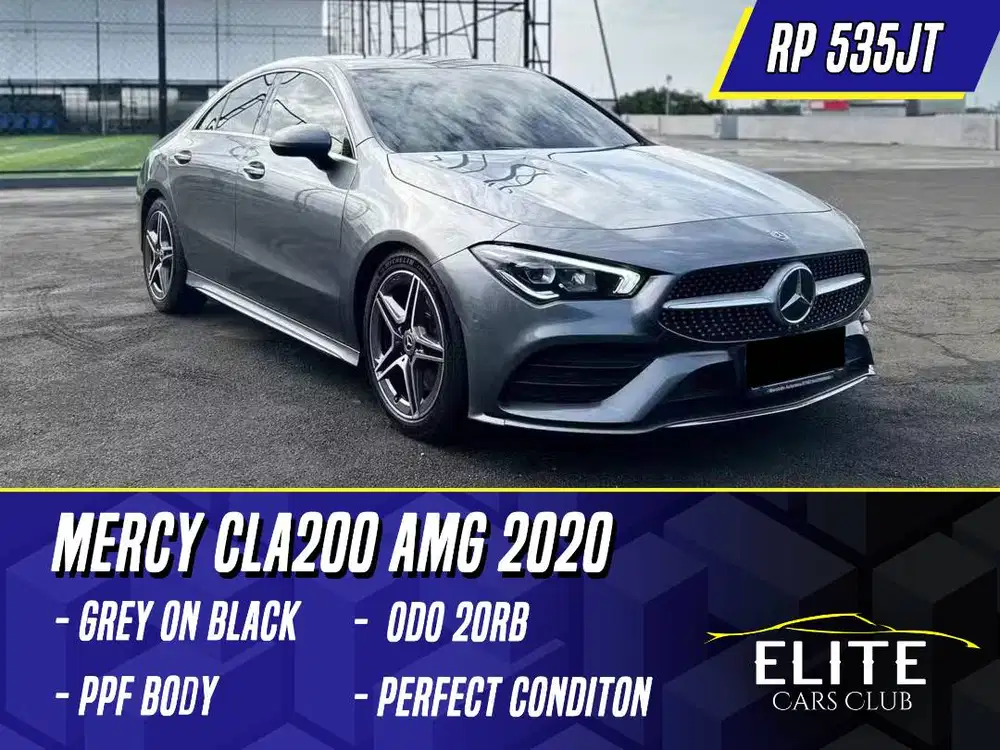 Mercedes Benz CLA200 AMG 2020 Grey on Black Abu-abu Abu Mercy CLA 200