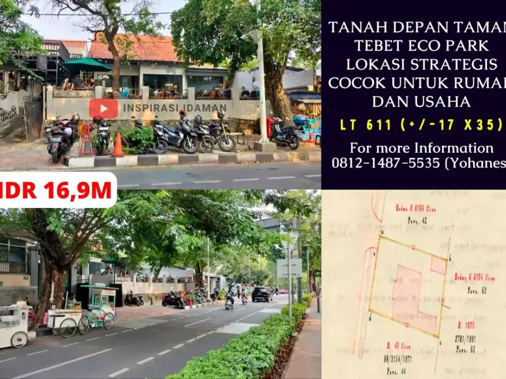 Tanah Depan Taman Tebet Eco Park Lokasi Strategis cocok untuk Rumah dan Usaha