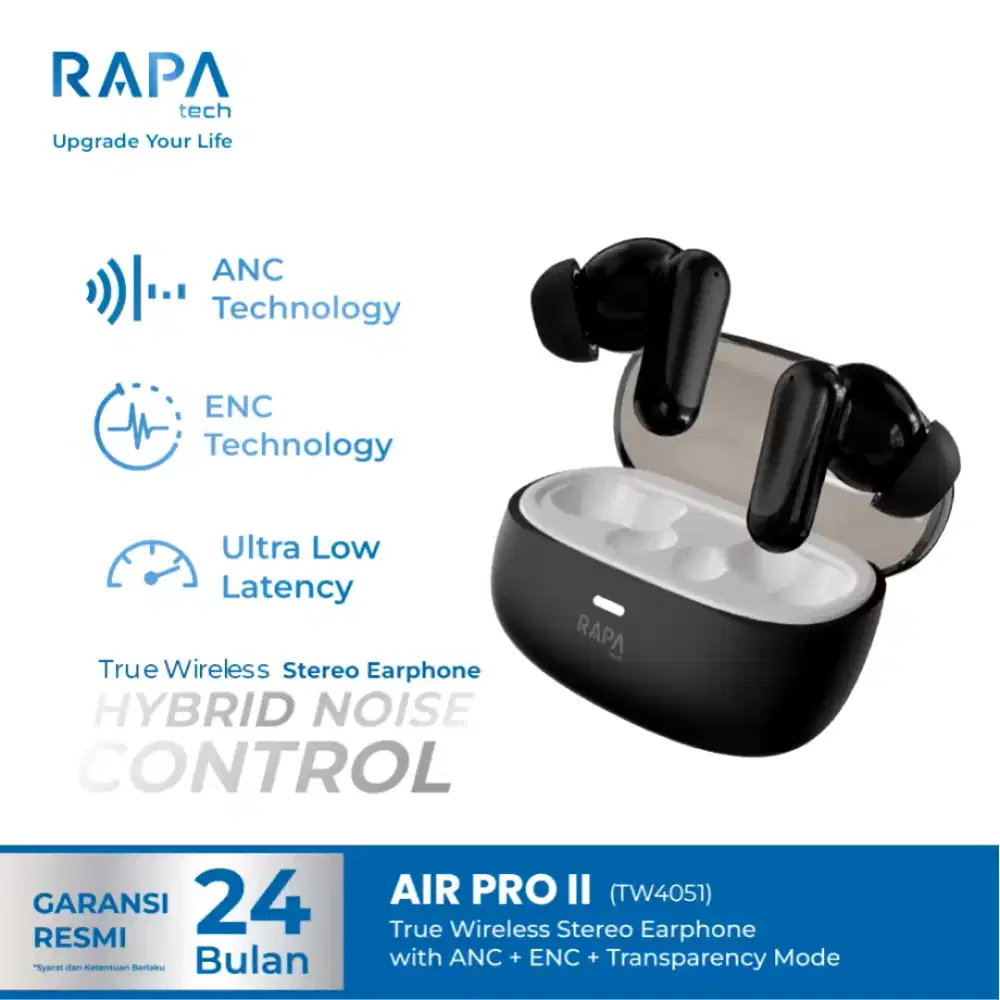 RAPAtech Air PRO II TWS Bluetooth ANC and ENC TW4051