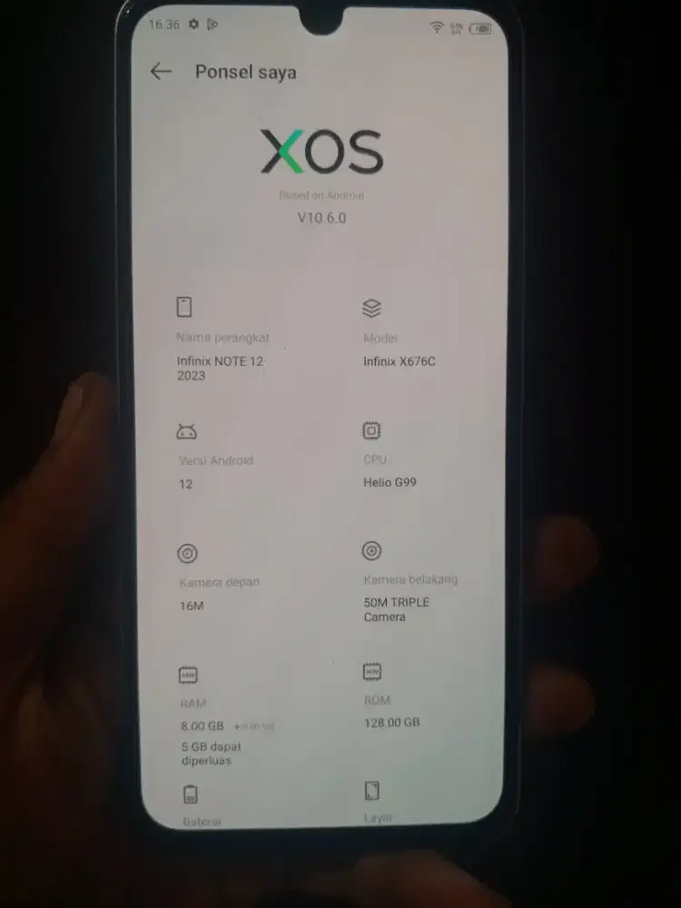 Infinix note 12 (2023) nfc ram 8+5/128