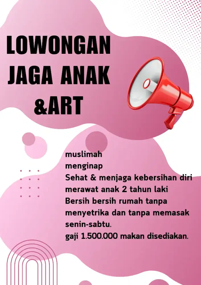 Lowongan kerja jaga anak