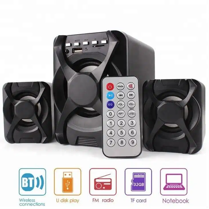 Speaker Bluetooth 2.1 FM Radio Gaming Audio U-2500BT X-Audio Remote