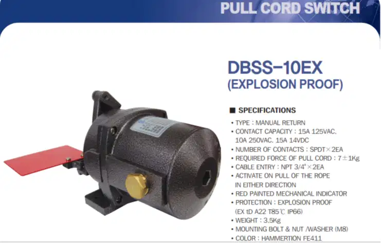PULL CORD SWITCH DAESUNG DBSS-10EX | EXPLOSION PROOF