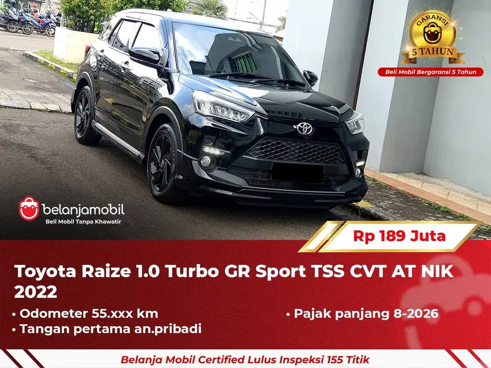 [ GARANSI 5TH ] Toyota Raize 1.0 Turbo GR Sport TSS AT 2022/2023