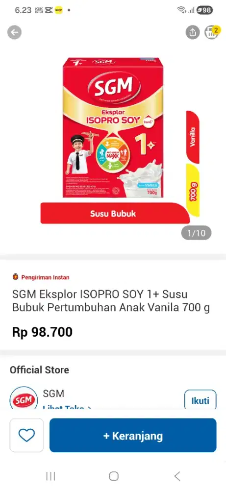 Jual rugi (exp bulan 06 2026) SGM soya vanila 790gr