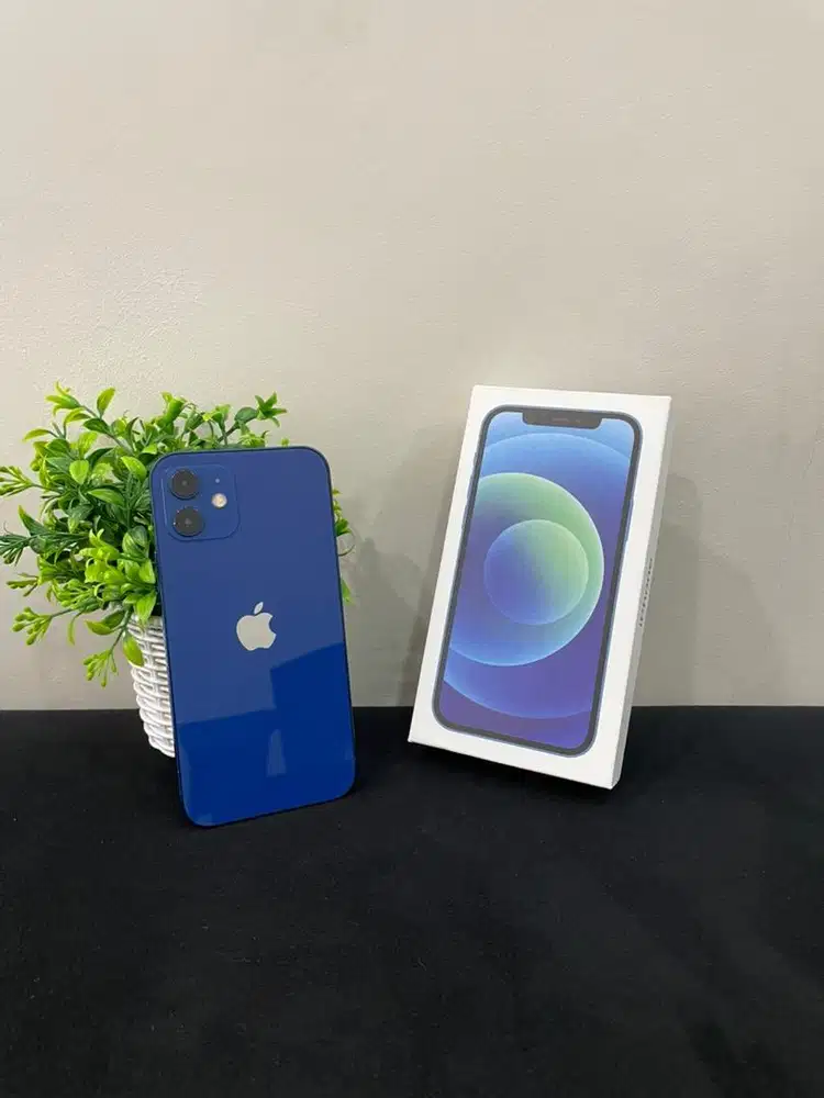 IPhone 12 256GB Blue mulus Fullset BH 100% Kartu All Provider