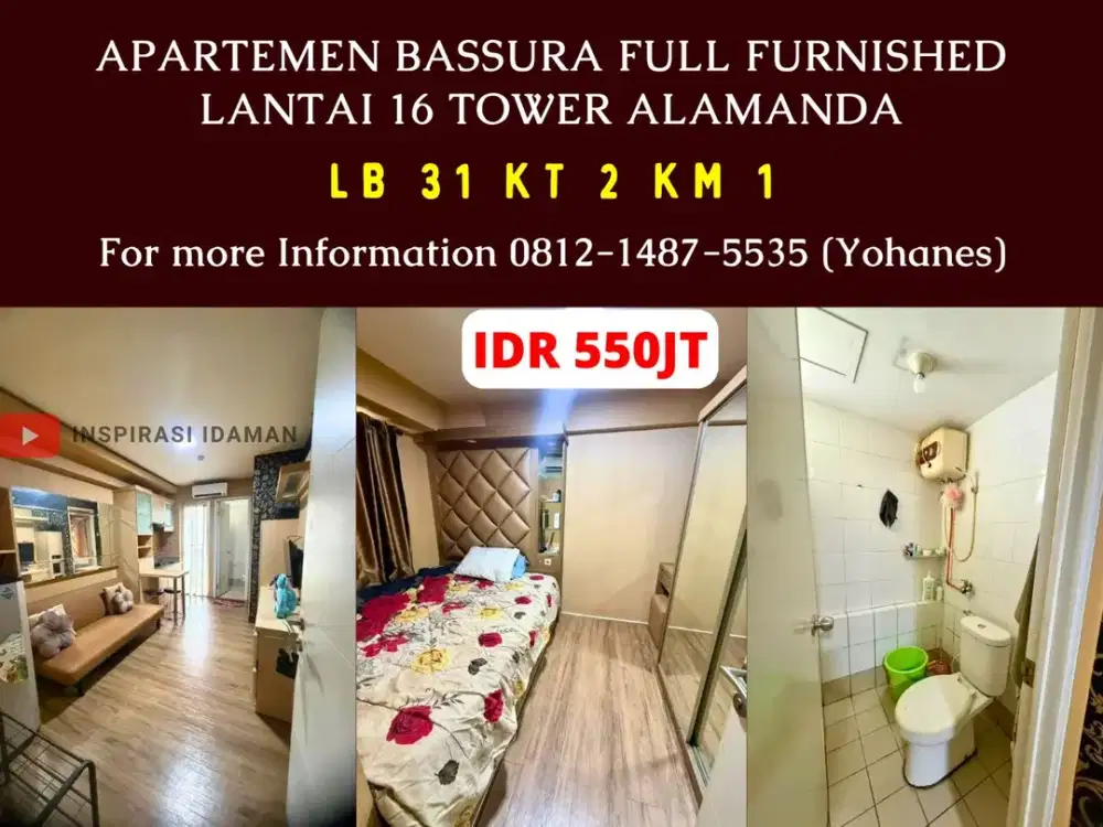 Apartemen Bassura 2BR Lantai 16 Tower Alamanda Full Furnished
