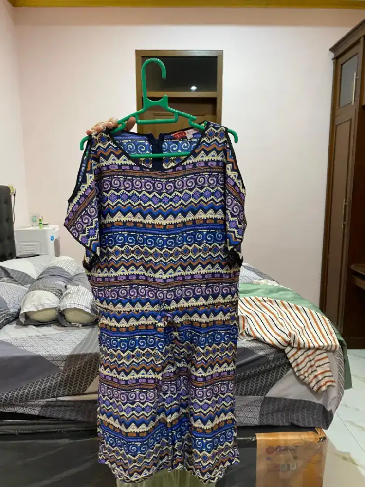 Drees gaun dres biru