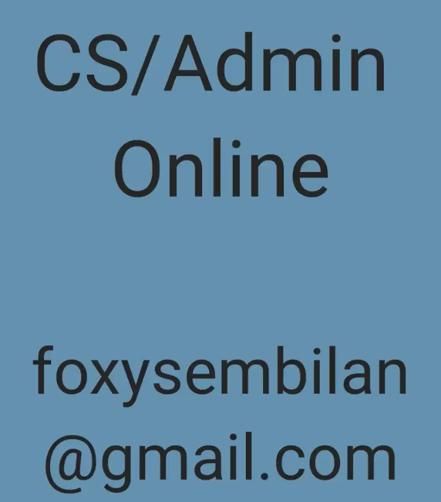 Lowongan Pekerjaan CS / Admin Online Shop