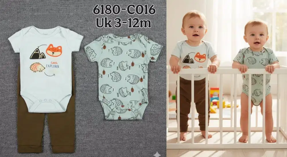 Baju Bayi Carter Love set 3 pcs Jumper.