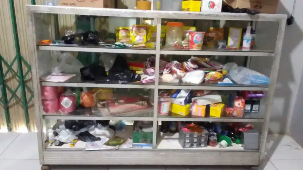 Jual etalase warung kaca sembako