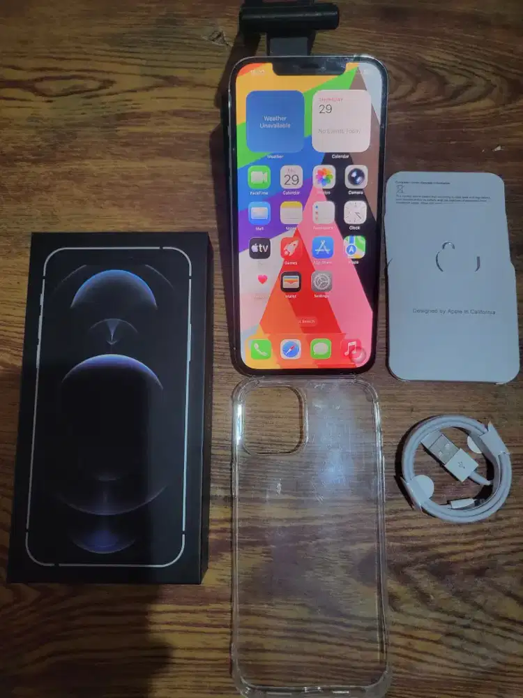 Iphone 12 pro max 128gb silver inter fullset mulus all operator