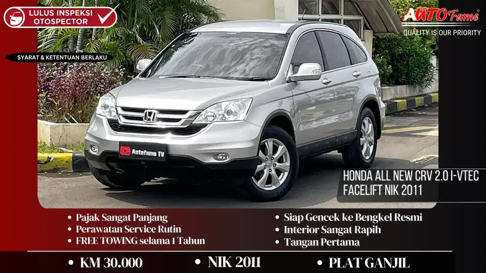 KM 30RB Honda All New CRV 2.0 I-VTEC Facelift NIK 2011