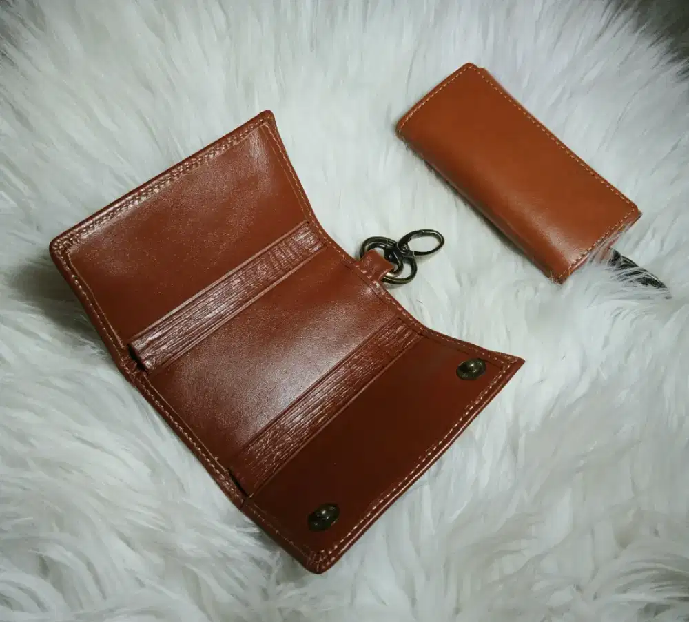 dompet gantungan kunci kulit sapi asli