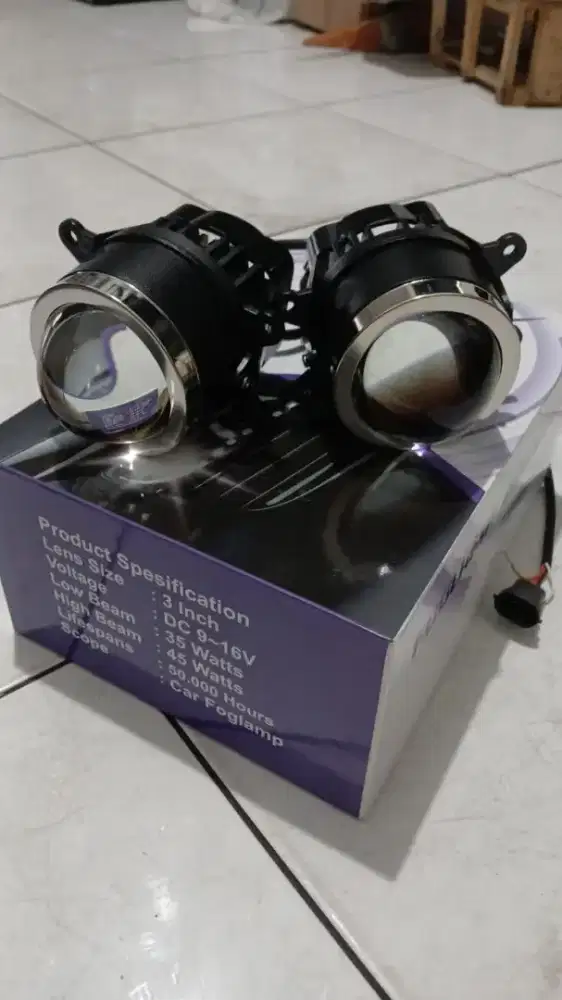 Fog lamp biled 3 inci 3 warna universal merek vinyx