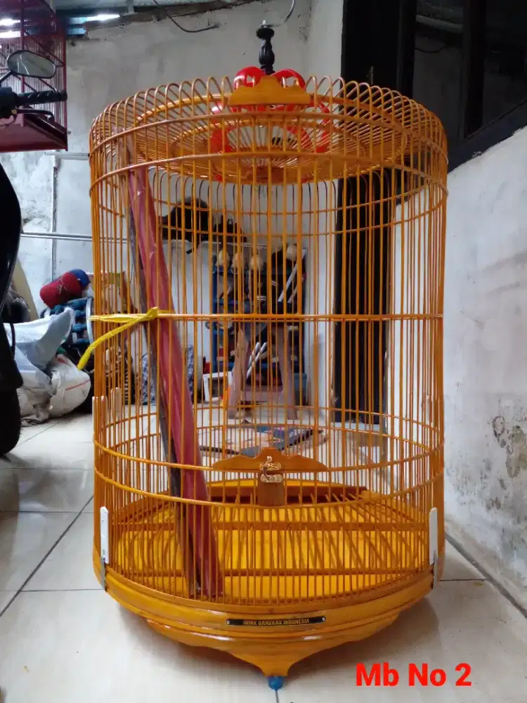 Sangkar burung Murai No 2 vernis tebok ceper