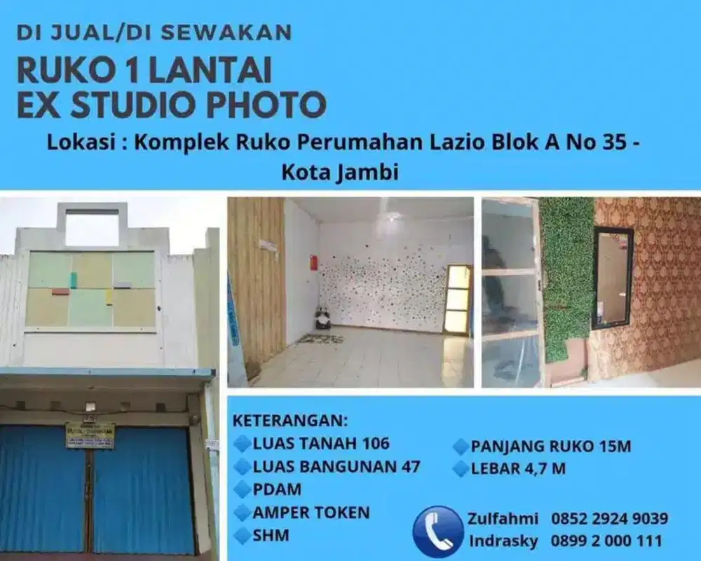 Ruko 1 Lantai X Studio Photo & Komputer