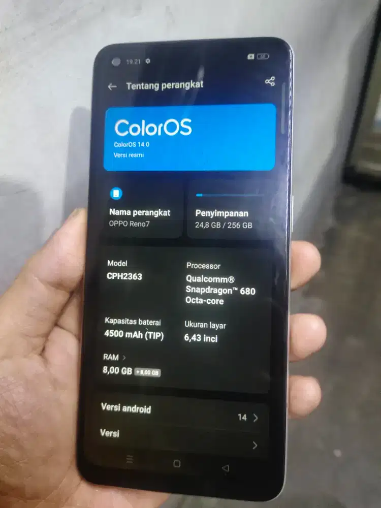 Oppo reno 7 resmi ram 16/256