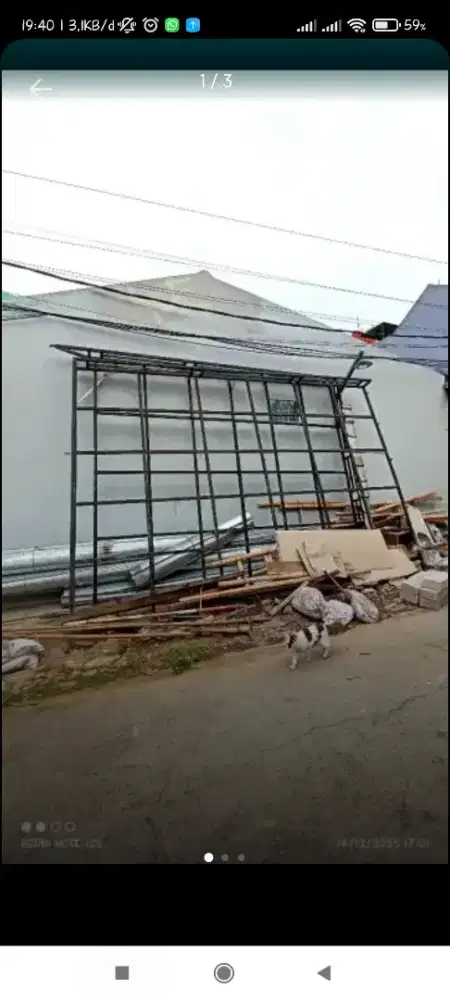 Kanopi bekas bahan holow