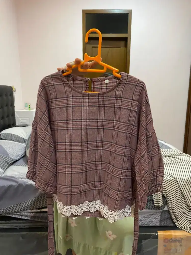 Blouse gaun drees kerja