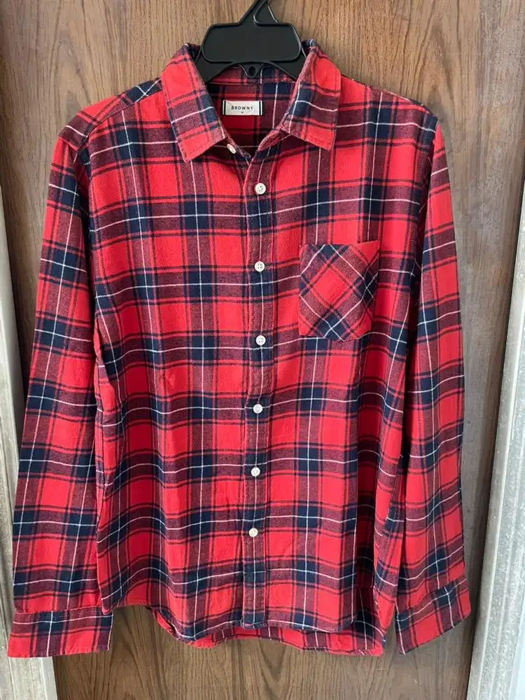 Flannel browny & kemeja h&m