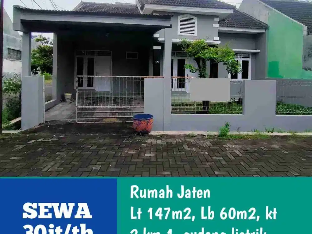 Disewakan Rumah Siap Huni Di Jl Jaten Pedurungan Semarang