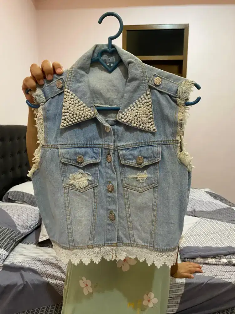 Jacket vest jeans wanita