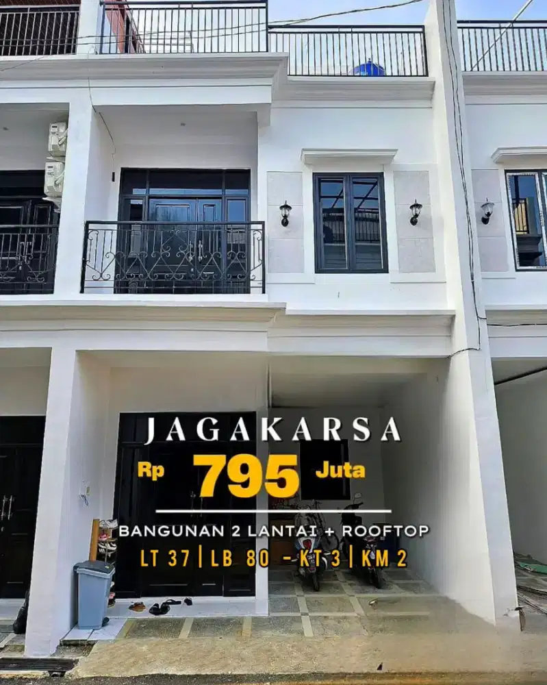Rumah Minimalis 2.5 lantai + rooftop di Jagakarsa Jaksel