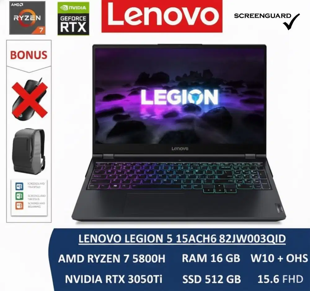 Legion 5 Ryzen 7 RTX 3050 Ti (Laptop gaming)