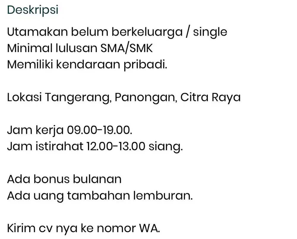 Lowongan kerja tim packing