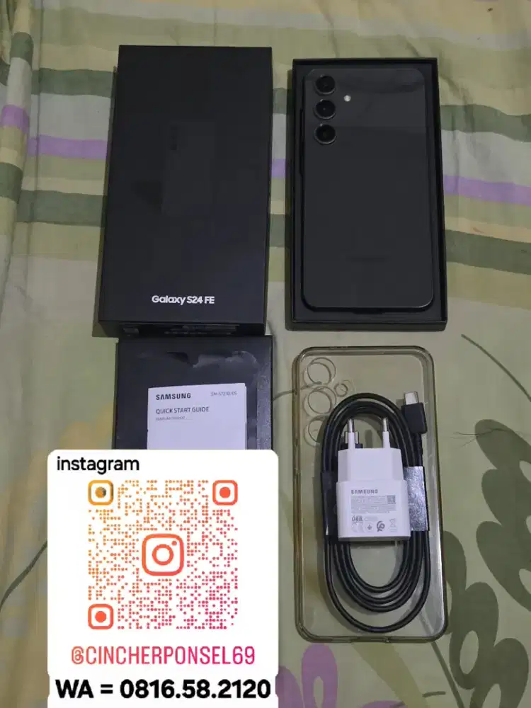 Jual hp likeNEW SAMSUNG S24 fe 5g 8/256 grs 07 26 istimwa FREE adaptor