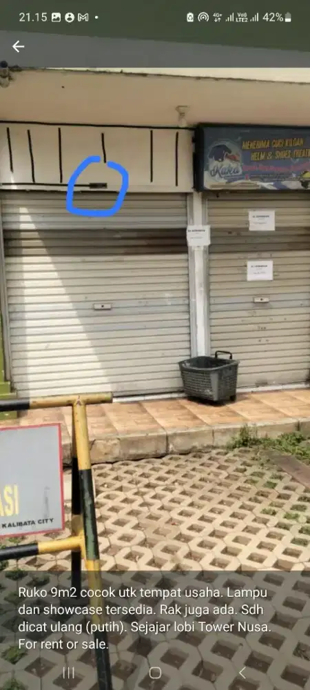 Dijual Kios / Ruko Apartemen Kalibata City Tower Nusa Indah