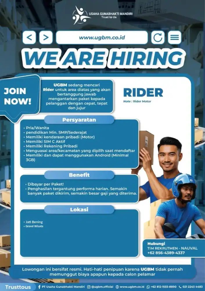 Loker Kurir Urgent Jatibening dan Bekasi