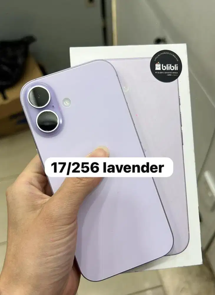 Iphone 17 256 lavender mulus like new garansi resmi