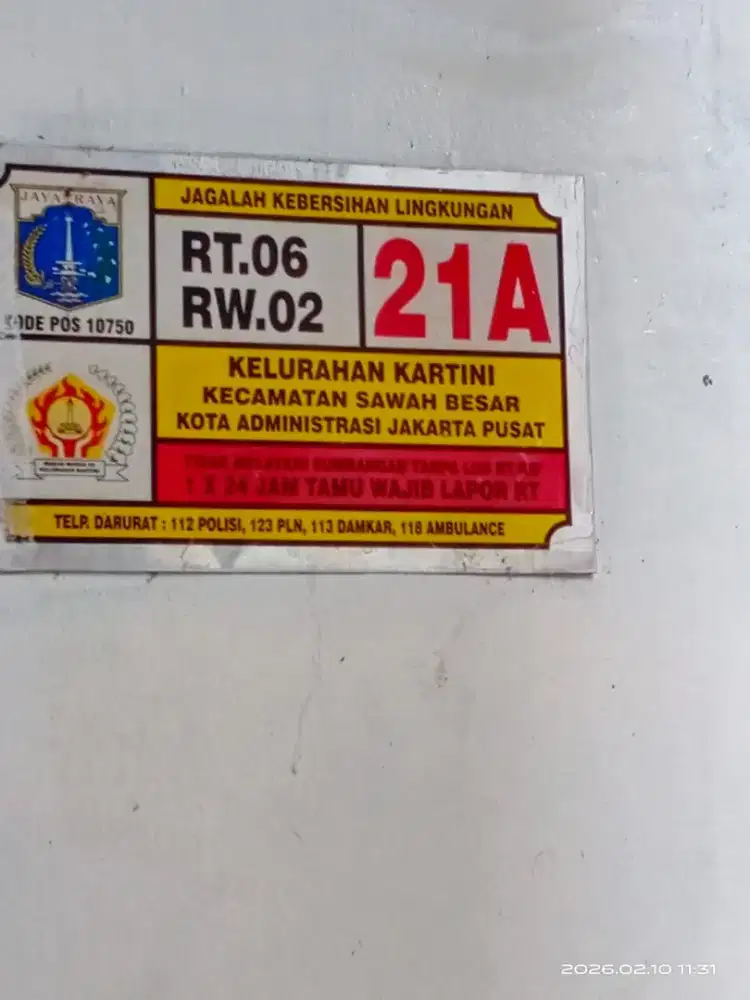 Sewa Rumah 3 lantai Kartini Jakpus