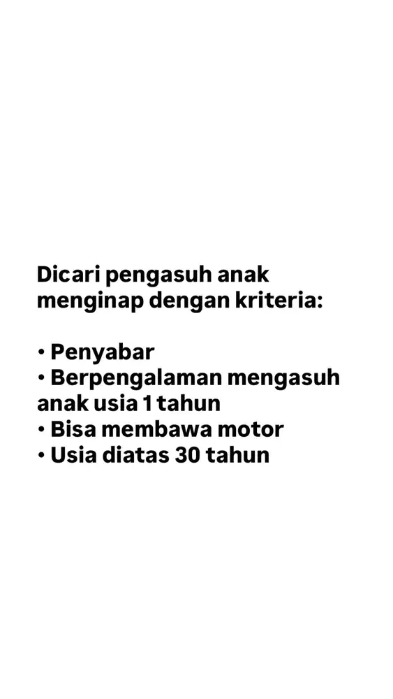 Pengasuh anak menginap
