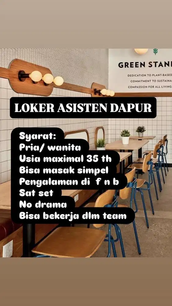 LOKER ASISTEN MASAK