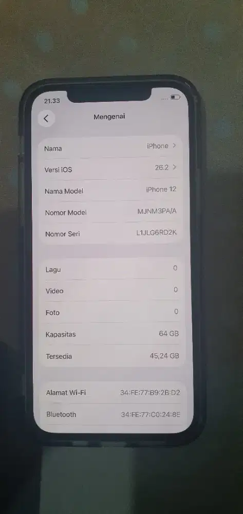 Bekas Iphone 12 64GB bekas,garansi sampai maret 2026,lengkap.. bisa TT
