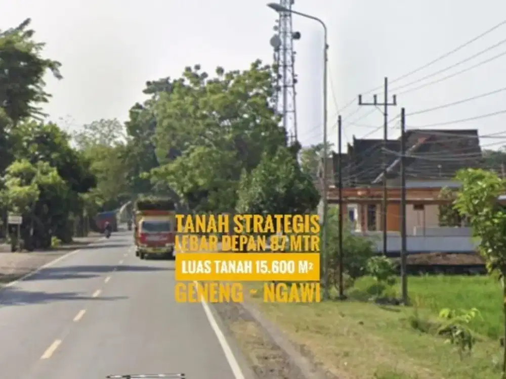 (AD) Dijual Tanah LD 87 mtr, NOL Jalan Raya Propinsi Madiun-NGAWI, Baguss