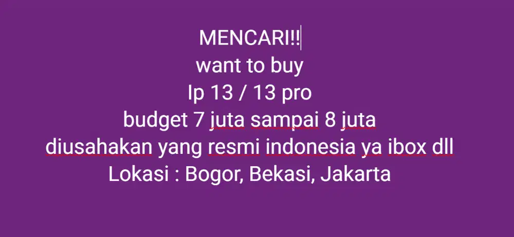 Want To Buy! SEDANG MENCARI, IP 13 / 13 PRO