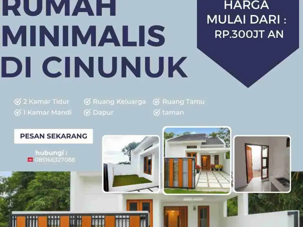 Dijual Rumah Minimalis Modern di Cinunuk Termurah