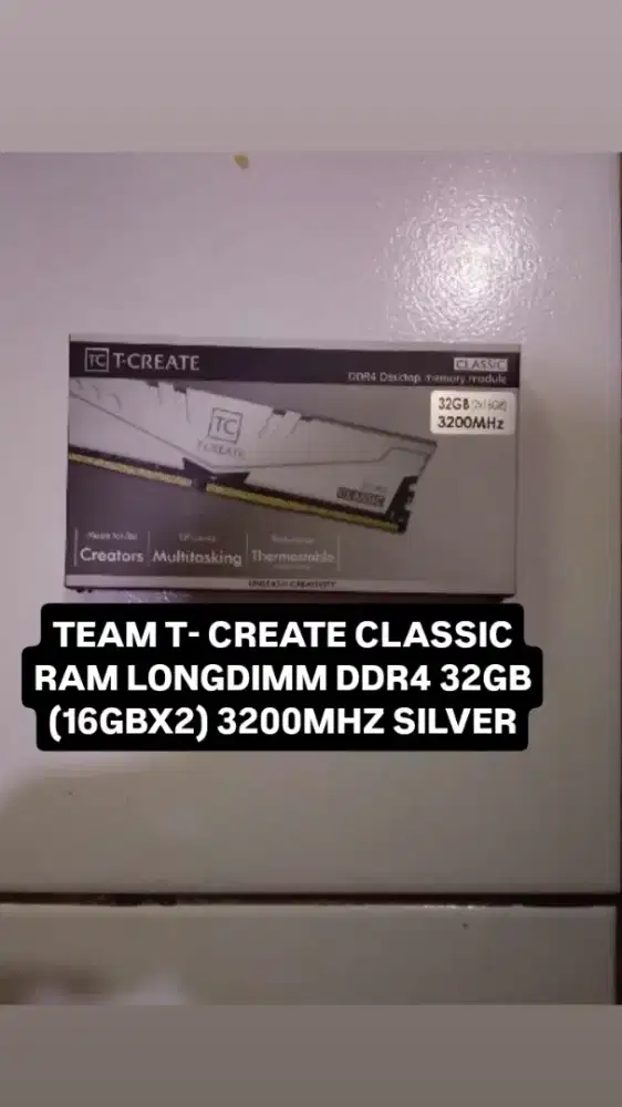 TEAM T- CREATE CLASSIC RAM LONGDIMM DDR4 32GB (16GBX2) 3200MHZ SILVER
