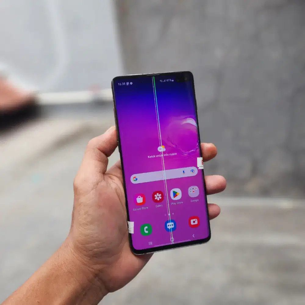 SAMSUNG GALAXY S10 PLUS SEIN 8/128 DUAL SIM MINUS GARIS FUNGSI NORMAL